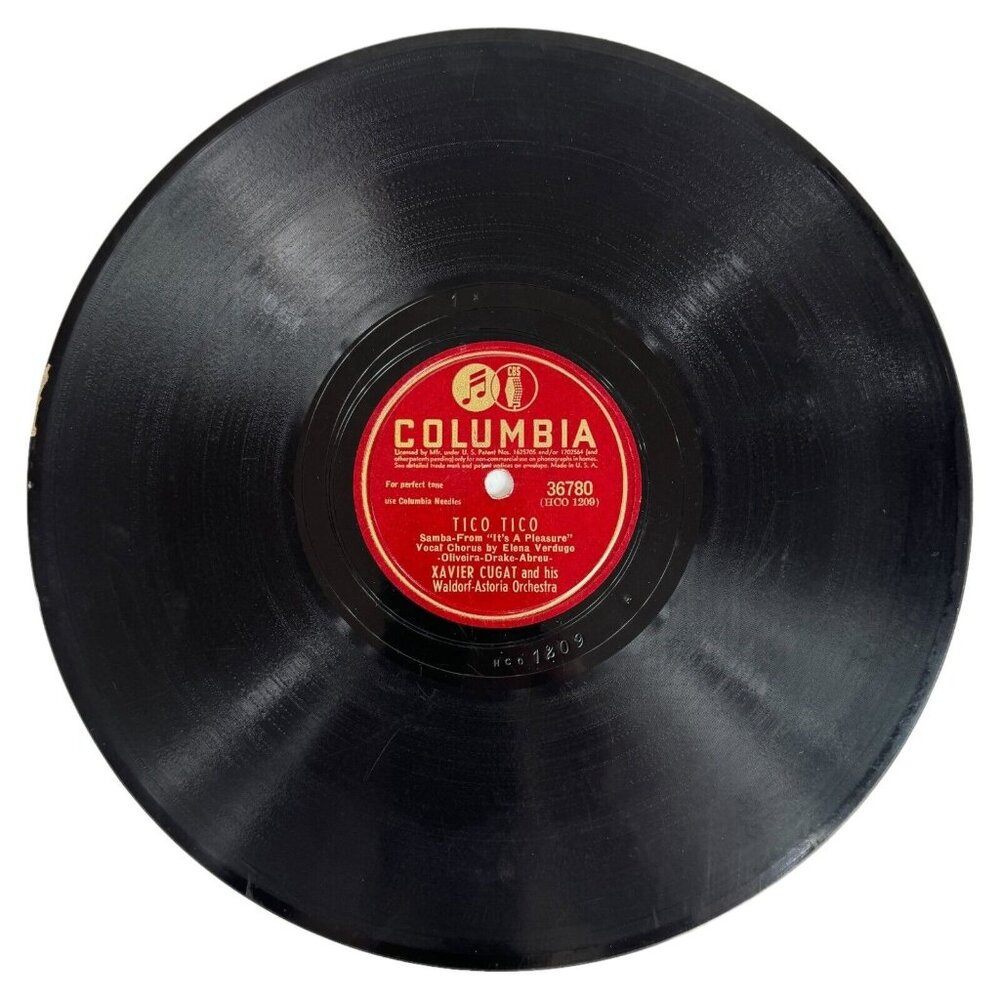Xavier Cugat Linda Mujer / Tico Tico 10in Shellac 78 RPM Columbia 36780 Vintage